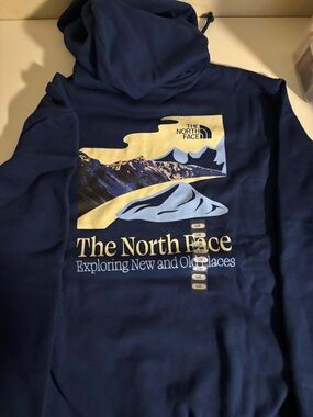 The North Face Navy Blue Zip Hoodie with Logo Size Lg